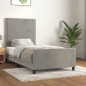 Giroletto con Testiera Grigio Chiaro 90x190 cm in Velluto Giroletto con Testiera Grigio Chiaro 90x190 cm in Velluto