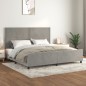 Giroletto con Testiera Grigio Chiaro 200x200 cm in Velluto Giroletto con Testiera Grigio Chiaro 200x200 cm in Velluto
