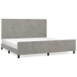 Giroletto con Testiera Grigio Chiaro 200x200 cm in Velluto Giroletto con Testiera Grigio Chiaro 200x200 cm in Velluto