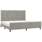 Giroletto con Testiera Grigio Chiaro 200x200 cm in Velluto Giroletto con Testiera Grigio Chiaro 200x200 cm in Velluto