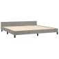 Giroletto con Testiera Grigio Chiaro 200x200 cm in Velluto Giroletto con Testiera Grigio Chiaro 200x200 cm in Velluto