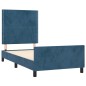 Giroletto con Testiera Blu Scuro 90x190 cm in Velluto
