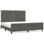 Giroletto con Testiera Grigio Scuro 180x200 cm in Velluto Giroletto con Testiera Grigio Scuro 180x200 cm in Velluto