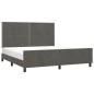 Giroletto con Testiera Grigio Scuro 180x200 cm in Velluto Giroletto con Testiera Grigio Scuro 180x200 cm in Velluto