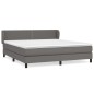 vidaXL Giroletto a Molle con Materasso Grigio 160x200 cm in Similpelle