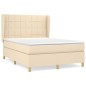 vidaXL Giroletto a Molle con Materasso Crema 140x200 cm in Tessuto