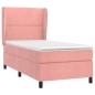 vidaXL Giroletto a Molle con Materasso Rosa 90x200 cm in Velluto