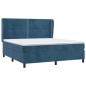 vidaXL Giroletto a Molle con Materasso Blu Scuro 180x200 cm in Velluto