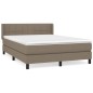 vidaXL Giroletto a Molle con Materasso Tortora 140x190 cm in Tessuto