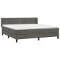 vidaXL Giroletto a Molle con Materasso Grigio Scuro 180x200 cm Velluto