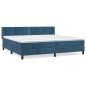 vidaXL Giroletto a Molle con Materasso Blu Scuro 200x200 cm in Velluto