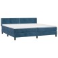 vidaXL Giroletto a Molle con Materasso Blu Scuro 200x200 cm in Velluto