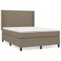 vidaXL Giroletto a Molle con Materasso Tortora 140x200 cm in Tessuto