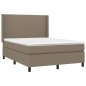 vidaXL Giroletto a Molle con Materasso Tortora 140x200 cm in Tessuto