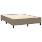 vidaXL Giroletto a Molle con Materasso Tortora 140x200 cm in Tessuto