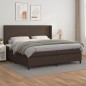 Giroletto a Molle con Materasso Marrone 200x200cm in Similpelle