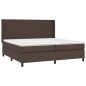 Giroletto a Molle con Materasso Marrone 200x200cm in Similpelle