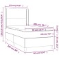 vidaXL Giroletto a Molle con Materasso Blu Scuro 90x200 cm in Velluto