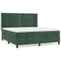 vidaXL Giroletto a Molle con Materasso Verde Scuro 180x200 cm Velluto