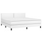 vidaXL Giroletto Molle con Materasso e LED Bianco 160x200cm Similpelle vidaXL Giroletto Molle con Materasso e LED Bianco 160x200cm Similpelle