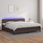 Giroletto Molle con Materasso e LED Marrone 200x200 cm Giroletto Molle con Materasso e LED Marrone 200x200 cm