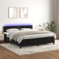 vidaXL Letto a Molle con Materasso e LED Nero 180x200 cm in Velluto vidaXL Letto a Molle con Materasso e LED Nero 180x200 cm in Velluto