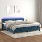 vidaXL Letto a Molle con Materasso e LED Blu Scuro 200x200 cm vidaXL Letto a Molle con Materasso e LED Blu Scuro 200x200 cm