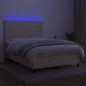 vidaXL Letto a Molle con Materasso e LED Crema 140x200 cm in Tessuto vidaXL Letto a Molle con Materasso e LED Crema 140x200 cm in Tessuto