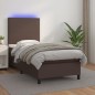 Giroletto Molle con Materasso e LED Marrone 100x200 cm Giroletto Molle con Materasso e LED Marrone 100x200 cm