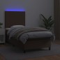 Giroletto Molle con Materasso e LED Marrone 100x200 cm Giroletto Molle con Materasso e LED Marrone 100x200 cm