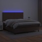 Giroletto Molle con Materasso e LED Marrone 200x200 cm Giroletto Molle con Materasso e LED Marrone 200x200 cm