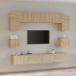 Set Mobili Porta TV 8pz Rovere Sonoma in Legno Multistrato Set Mobili Porta TV 8pz Rovere Sonoma in Legno Multistrato