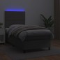 vidaXL Giroletto Molle con Materasso e LED Grigio 90x200cm Similpelle vidaXL Giroletto Molle con Materasso e LED Grigio 90x200cm Similpelle
