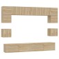 Set Mobili Porta TV 8pz Rovere Sonoma in Legno Multistrato Set Mobili Porta TV 8pz Rovere Sonoma in Legno Multistrato