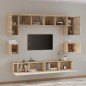 Set Mobili Porta TV 8pz Rovere Sonoma in Legno Multistrato Set Mobili Porta TV 8pz Rovere Sonoma in Legno Multistrato