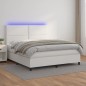 vidaXL Giroletto Molle con Materasso e LED Bianco 160x200cm Similpelle vidaXL Giroletto Molle con Materasso e LED Bianco 160x200cm Similpelle