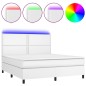vidaXL Giroletto Molle con Materasso e LED Bianco 160x200cm Similpelle vidaXL Giroletto Molle con Materasso e LED Bianco 160x200cm Similpelle