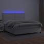 vidaXL Giroletto Molle con Materasso e LED Bianco 160x200cm Similpelle vidaXL Giroletto Molle con Materasso e LED Bianco 160x200cm Similpelle