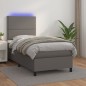 vidaXL Giroletto Molle con Materasso e LED Grigio 90x190cm Similpelle vidaXL Giroletto Molle con Materasso e LED Grigio 90x190cm Similpelle