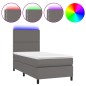 vidaXL Giroletto Molle con Materasso e LED Grigio 90x190cm Similpelle vidaXL Giroletto Molle con Materasso e LED Grigio 90x190cm Similpelle