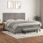 vidaXL Giroletto a Molle con Materasso Grigio Chiaro 200x200cm Velluto