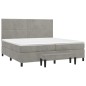 vidaXL Giroletto a Molle con Materasso Grigio Chiaro 200x200cm Velluto