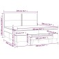 vidaXL Giroletto a Molle con Materasso Grigio Chiaro 200x200cm Velluto