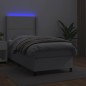 vidaXL Giroletto Molle con Materasso e LED Bianco 90x200 cm Similpelle vidaXL Giroletto Molle con Materasso e LED Bianco 90x200 cm Similpelle