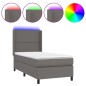 vidaXL Giroletto Molle con Materasso e LED Grigio 80x200cm Similpelle vidaXL Giroletto Molle con Materasso e LED Grigio 80x200cm Similpelle