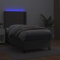 vidaXL Giroletto Molle con Materasso e LED Grigio 80x200cm Similpelle vidaXL Giroletto Molle con Materasso e LED Grigio 80x200cm Similpelle