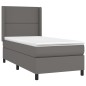 vidaXL Giroletto Molle con Materasso e LED Grigio 80x200cm Similpelle vidaXL Giroletto Molle con Materasso e LED Grigio 80x200cm Similpelle