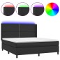 vidaXL Giroletto a Molle con Materasso e LED Nero 180x200cm Similpelle vidaXL Giroletto a Molle con Materasso e LED Nero 180x200cm Similpelle