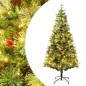 Albero di Natale con LED e Pigne Verde 195 cm in PVC e PE Albero di Natale con LED e Pigne Verde 195 cm in PVC e PE