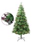 Albero di Natale con LED e Pigne Verde 195 cm in PVC e PE Albero di Natale con LED e Pigne Verde 195 cm in PVC e PE